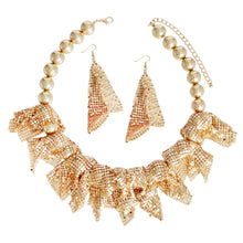 Load image into Gallery viewer, Gold Ball and Mesh Necklace
