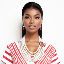 Load image into Gallery viewer, DST Necklace White Pearl Soror Delta Set for Women
