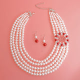 DST Necklace White Pearl Soror Delta Set for Women