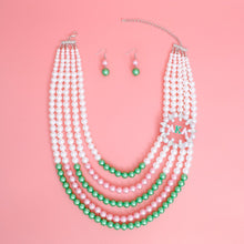 Load image into Gallery viewer, AKA Necklace Mix Pink Green Pearl AKA Set
