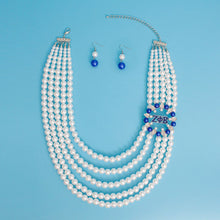 Load image into Gallery viewer, Necklace White Pearl ZPB Set for Women
