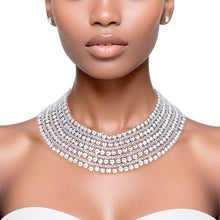 Load image into Gallery viewer, Chainmail Choker Silver Wide Necklace for Women
