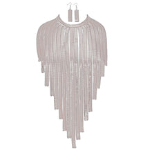 Load image into Gallery viewer, Necklace Silver Chain Long Drop Fringe Bib Women
