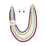 OES Sorority Multi Pearl Elegant Necklace Women