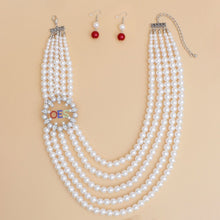 Load image into Gallery viewer, OES Sorority White Pearl Elegant Necklace Women
