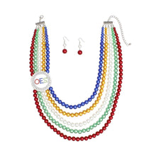 Load image into Gallery viewer, OES Sorority Multi Pearl Necklace Set for Women

