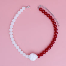 Cargar imagen en el visor de la galería, DST Sorority Red White Pearl Glass Bead Necklace
