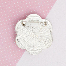 Load image into Gallery viewer, Brooch Black Camellia Flower Silver Pin for Women

