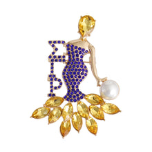 Load image into Gallery viewer, Blue Gold Woman Sorority Pin
