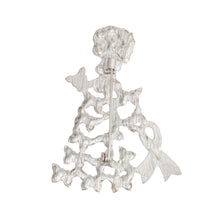 Load image into Gallery viewer, Brooch Silver Stone Pink Ribbon Butterfly Gown
