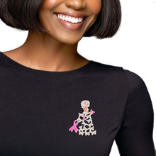 Load image into Gallery viewer, Brooch Silver Stone Pink Ribbon Butterfly Gown
