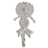 Brooch Silver Pink Black Woman Breast Cancer Pin