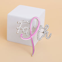 Cargar imagen en el visor de la galería, Breast Cancer Brooch Silver Faith Pink Ribbon
