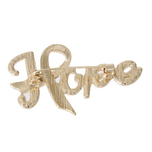 Cargar imagen en el visor de la galería, Breast Cancer Brooch Gold Light Pink Ribbon Hope Pin
