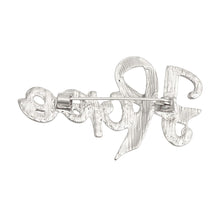 Load image into Gallery viewer, Breast Cancer Brooch Silver Light Pink Ribbon Hope Pin
