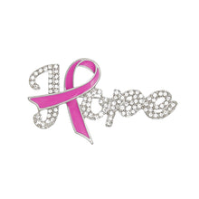 Load image into Gallery viewer, Brooch Silver Pink Ribbon Hope Pin for Women
