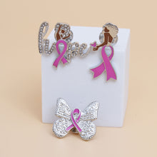 Load image into Gallery viewer, Silver Hope Ribbon Brooch Set
