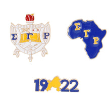 Load image into Gallery viewer, Blue Gold Sorority Pin Set
