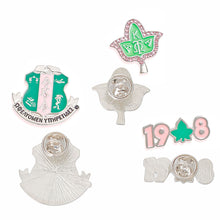 Load image into Gallery viewer, Sorority Pin Set Pink Green AKA for Women
