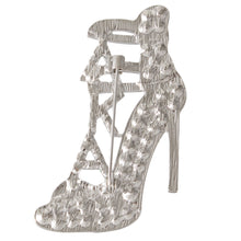 Load image into Gallery viewer, AKA Pink Green Heel Sorority Brooch
