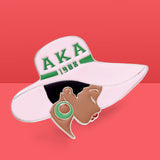 AKA Pink Green Greek Letter Hat Pin