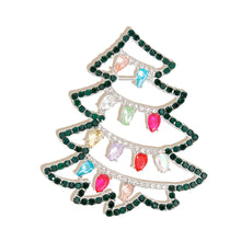 Load image into Gallery viewer, Brooch Silver Xmas Tree Bling Pin for Women
