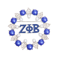 Load image into Gallery viewer, Brooch Blue White Zeta Pearl Pin for Women
