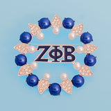 Brooch Blue White Zeta Pearl Pin for Women