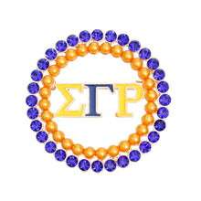 Load image into Gallery viewer, Brooch Blue Gold Sigma Round Pin for Women
