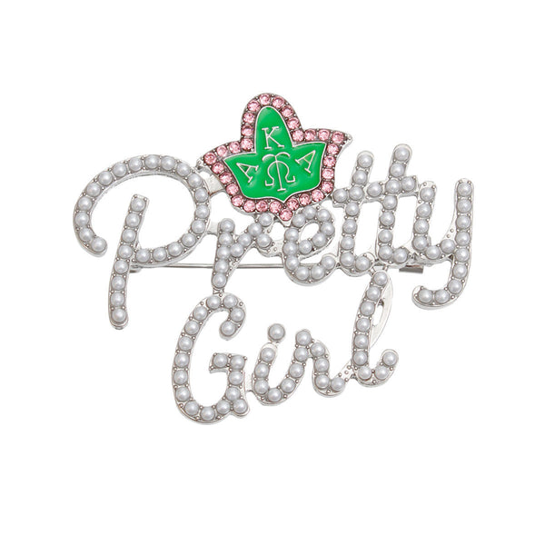 Brooch AKA Sorority Pretty Girl Pearl Pin Women