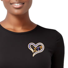Load image into Gallery viewer, SGRHO Sorority Heart Blue Gold Bling Brooch Women
