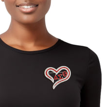 Load image into Gallery viewer, DST Sorority Heart Red Bling Brooch for Women
