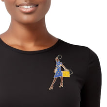 Load image into Gallery viewer, SGRHO Sorority Glam Gal Shopping Brooch for Women
