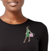 Load image into Gallery viewer, AKA Sorority Glam Gal Shopping Brooch for Women
