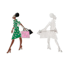 Load image into Gallery viewer, AKA Sorority Glam Gal Shopping Brooch for Women
