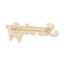 Load image into Gallery viewer, Breast Cancer Brooch Gold White Pink Ribbon Survivor Pin
