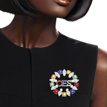 Load image into Gallery viewer, OES Sorority Pearl and Rhinestone Leaf Brooch Pin
