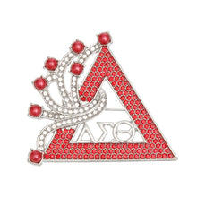 Cargar imagen en el visor de la galería, DST Sorority Red Silver Delta Brooch Pin for Women

