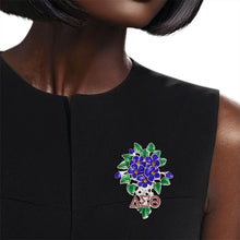 Load image into Gallery viewer, DST Sorority Purple Violets Silver Brooch Women
