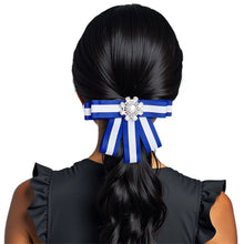 Cargar imagen en el visor de la galería, ZPB Sorority Blue White Bow Tie Style Brooch
