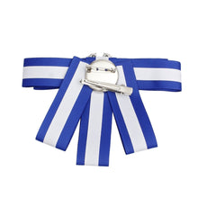 Cargar imagen en el visor de la galería, ZPB Sorority Blue White Bow Tie Style Brooch
