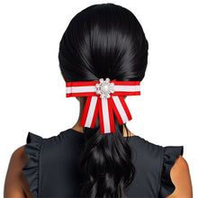 Load image into Gallery viewer, DST Sorority Red White Bow Tie Style Brooch
