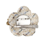 Brooch Couture White Tweed Camellia Bloom Pin