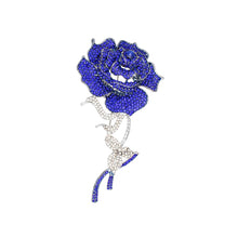 Load image into Gallery viewer, ZPB Sisterhood Sparkle Blue Rose Blooming Brooch
