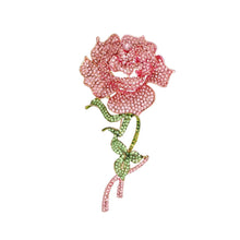 Load image into Gallery viewer, AKA Sisterhood Sparkle Pink Rose Blooming Brooch
