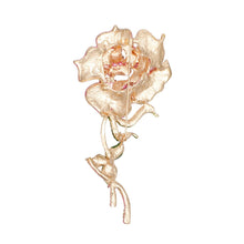 Load image into Gallery viewer, AKA Sisterhood Sparkle Pink Rose Blooming Brooch
