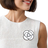 Brooch White Paris Coco Flower Pearl Couture Pin