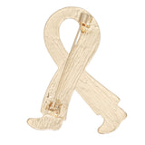 Breast Cancer Gold Keep Going Ribbon Brooch