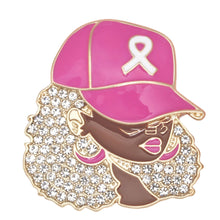 Load image into Gallery viewer, Breast Cancer Supportive Sister Gold Glam Brooch
