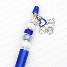Load image into Gallery viewer, ZPB Sorority Bling Bead and Charm Blue Pen
